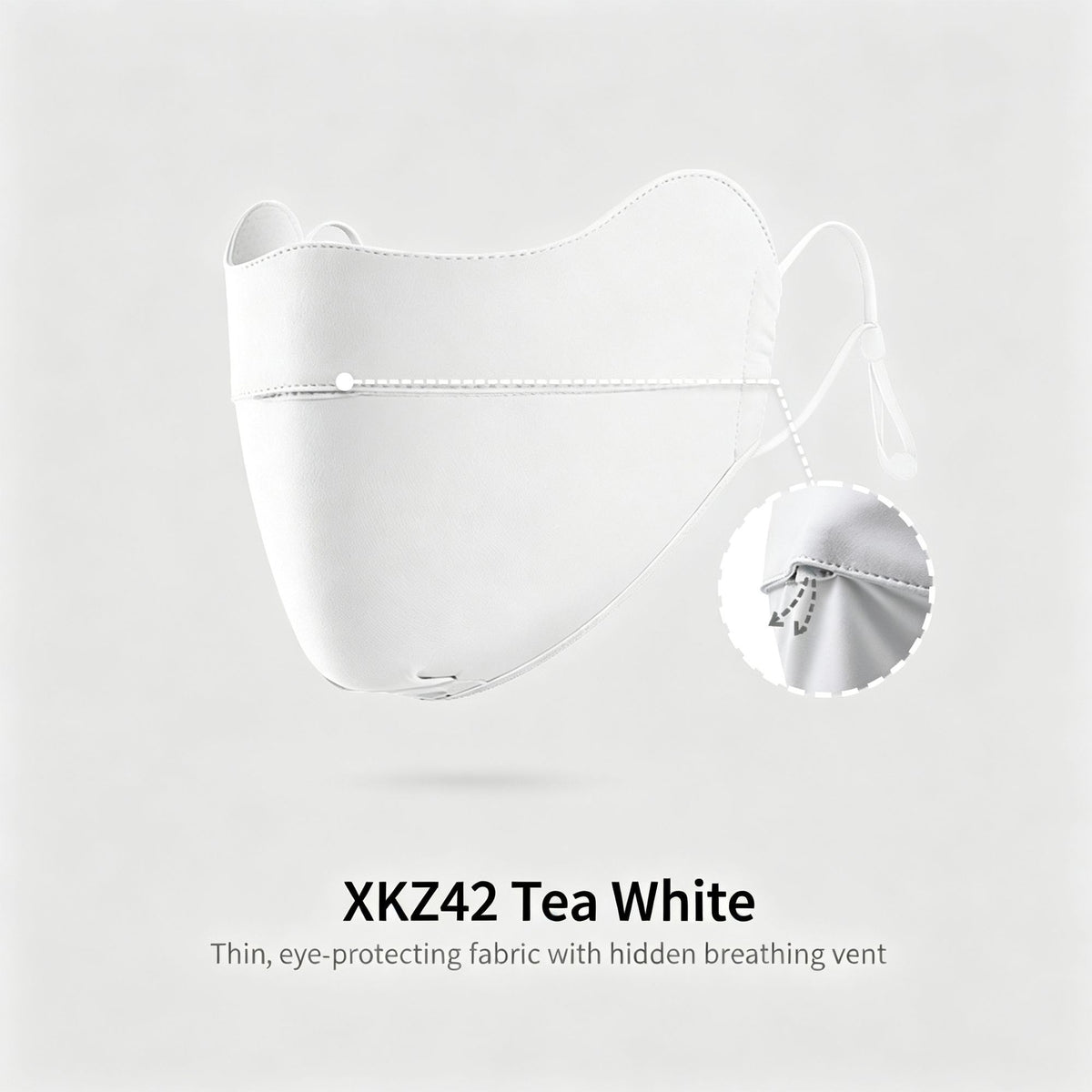 XKZ42 Tea White One Size | Ice Silk Sun Protection Face Mask | Halloween Fresh Daily Gift | Eye Corner UV Shield Breathable Anti-Fog Mask