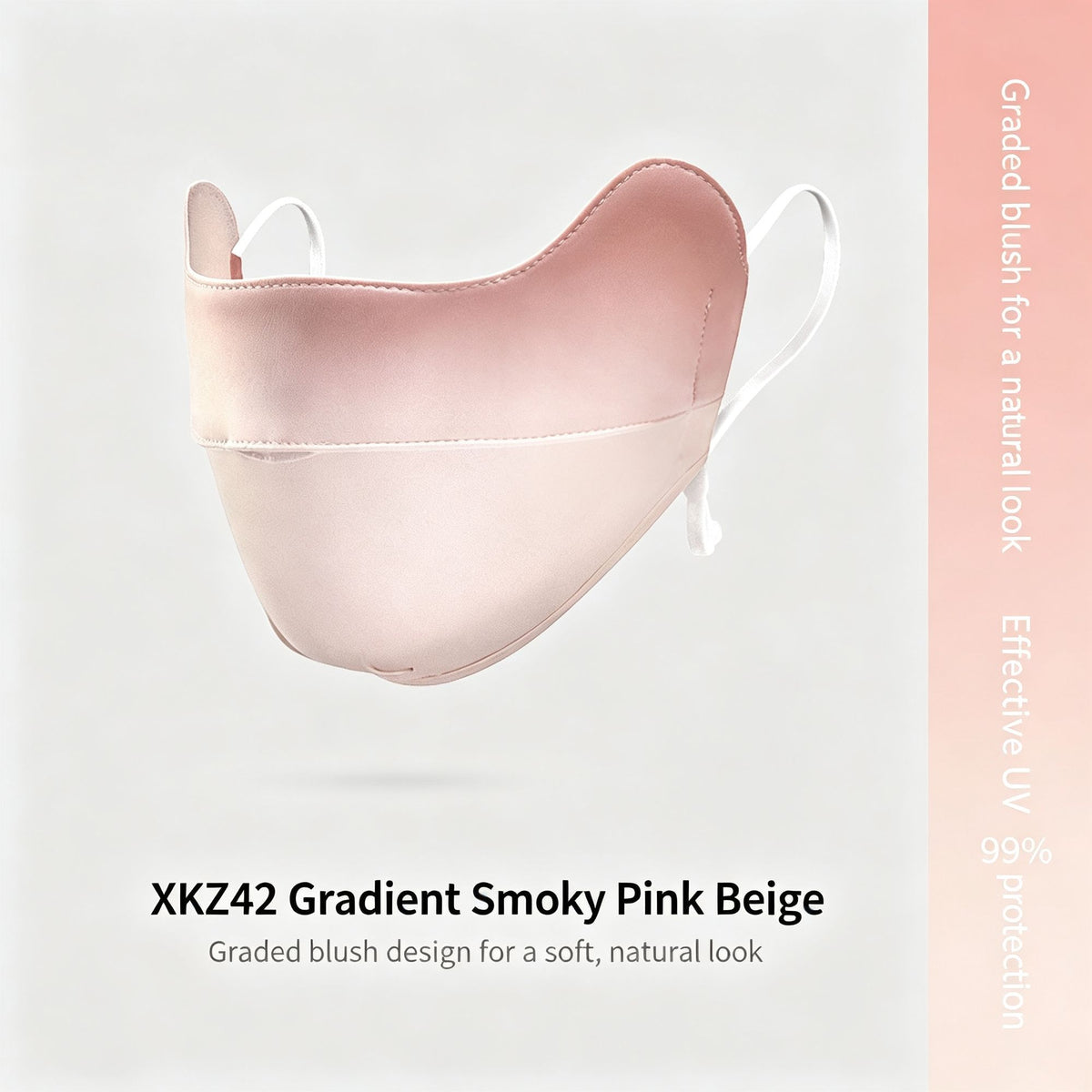 Gradient Version Bean Paste Pink One Size | Gradient Ice Silk Sun Cover | Halloween Gentle Style Gift | Gradient UV Protection Breathable Face Mask