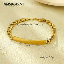 10 Slim Bar Plate Gold | Dainty Titanium Steel Bracelet | Halloween Casual Commute Gift | Gold Plated Stainless Steel Thin Bar Stackable Bracelet