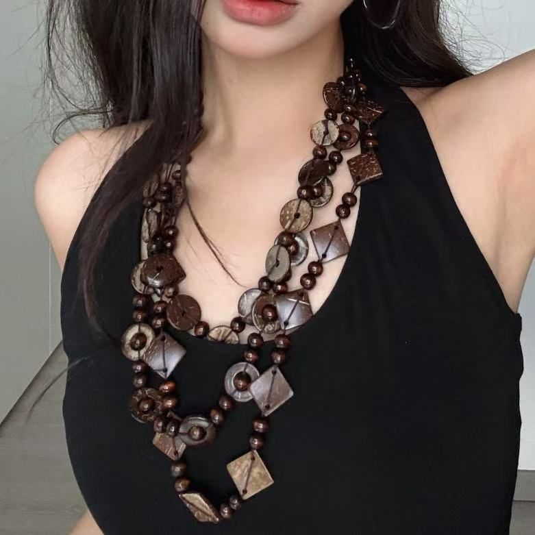 Bold Statement Layered | Chunky Oversized Y2K Necklace | Halloween Dramatic Eye-catching Gift | Bold Stacked Clavicle Chain Statement Spicy Girl Accessory