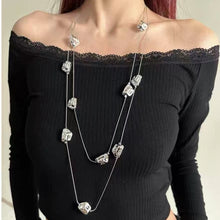 Irregular Layered | Asymmetric Y2K Beaded Necklace | Halloween Niche Design Gift | Uneven Stacked Clavicle Chain Unique Spicy Girl Accessory
