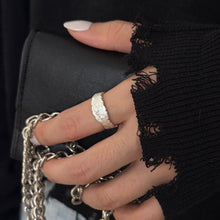 JZ1220 Vintage Textured | Vintage Silver Retro Texture Ring | Halloween Retro Craft Gift | Fade Resistant Adjustable Vintage Textured Women's Retro Style Ring