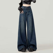 Vintage Blue Size 5XL | Retro High Waist Straight Jeans | Halloween Curvy Slimming Gift | Double Button Loose Fit Wide Leg Long Trousers