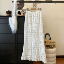 White Size XL | Plus Size Floral Lace Mermaid Skirt | Halloween Curvy Friendly Gift | High Waist Loose Fit Flesh-Covering Elegant Skirt