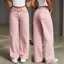 Pink Size XL (Recommended 62.5-70.0kg / 137.8-154.3lbs) | Plus Size Straight Leg Jeans | Halloween Sweet Curvy Gift | High Waist Loose Comfortable Denim