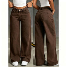 Brown Size 3XL (Recommended 80.0-87.5kg / 176.4-192.9lbs) | Plus Size Loose Straight Jeans | Halloween Maillard Inclusive Gift | High Waist Non-Bulky Denim