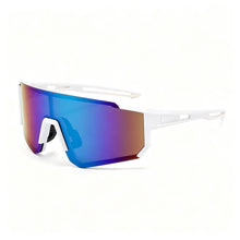 White Frame Blue Mercury | Fresh Bright Cycling Goggles | Halloween Fresh Outfit Gift | Reflective Stylish UV-Protective Sunglasses