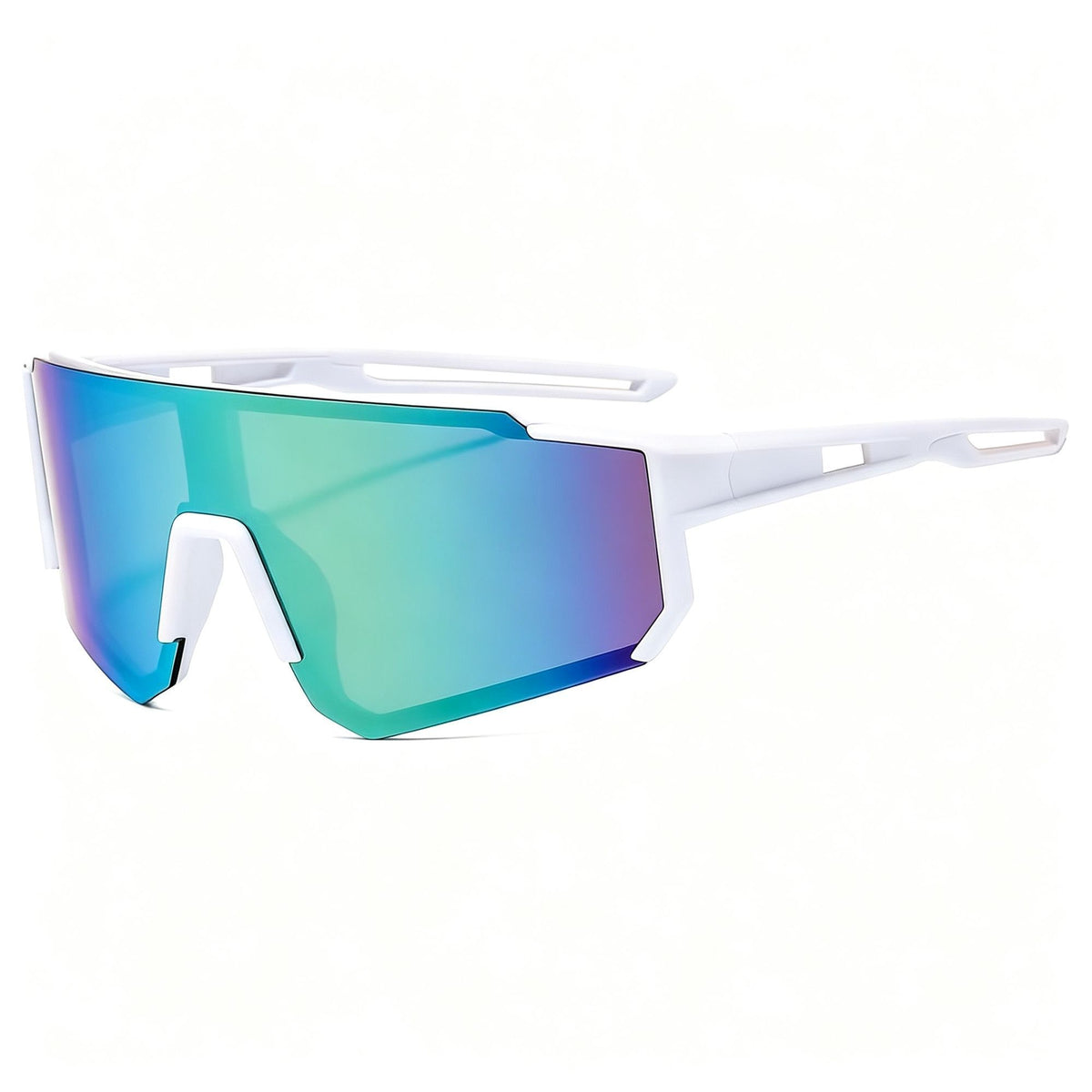 White Frame Green Mercury | Natural Comfort Cycling Goggles | Halloween Casual Ride Gift | Eye-Friendly Soft UV-Blocking Sunglasses
