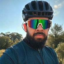 White Frame Green Mercury | Natural Comfort Cycling Goggles | Halloween Casual Ride Gift | Eye-Friendly Soft UV-Blocking Sunglasses