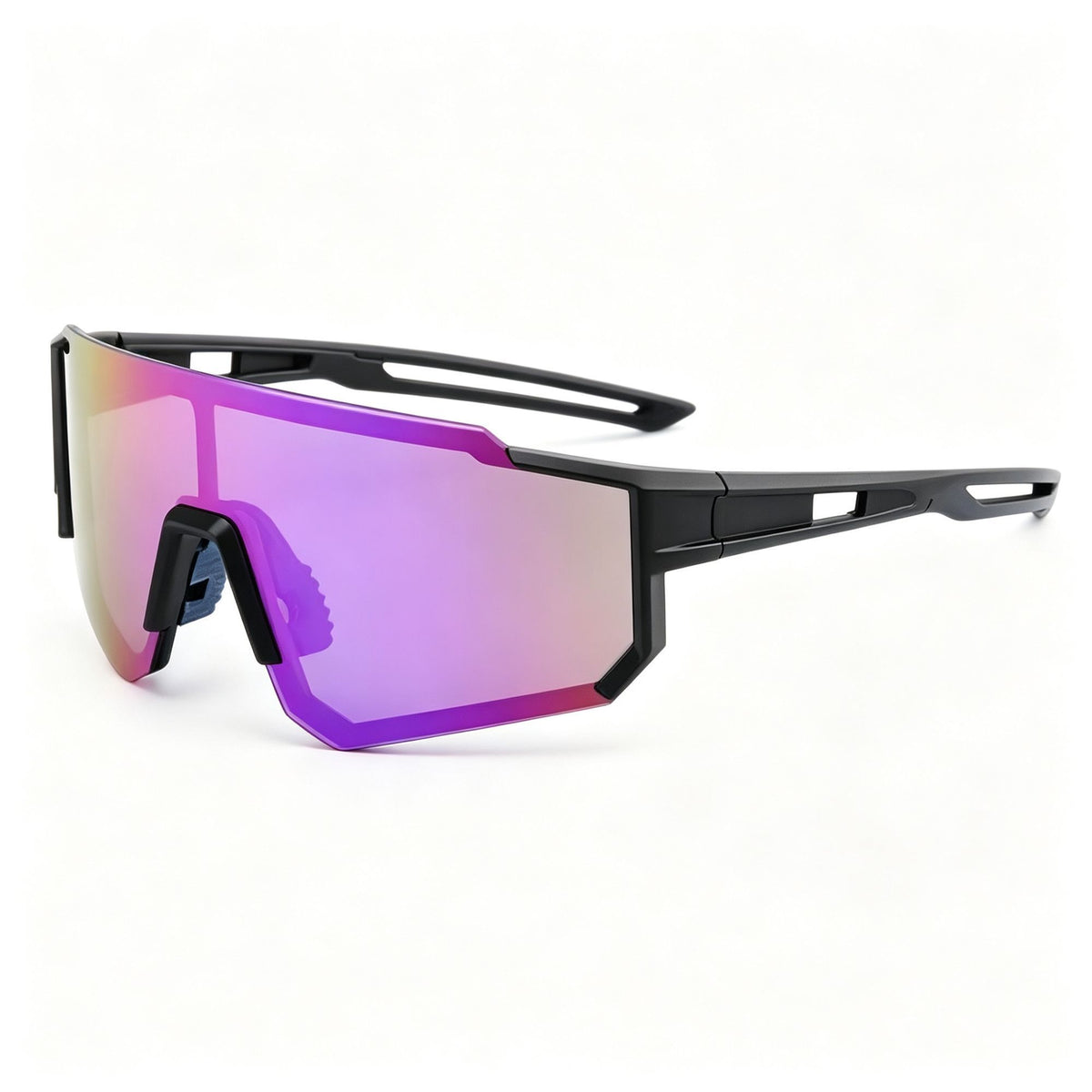 Black Frame Purple Mercury | Mysterious Stylish Riding Goggles | Halloween Personality Gift | Eye-Catching Reflective Cool Cycling Sunglasses