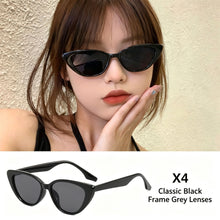 X4 Black Frame Gray Lens | UV400 Slim Frame Sunglasses | Halloween Sleek Minimal Gift | Narrow Frame Simple Slimming Sun Glasses