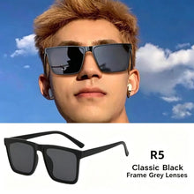 R5 Black Frame Gray Lens | UV400 Casual Sunglasses | Halloween Relaxed Leisure Gift | Easy-Match Laid-Back Everyday Sun Glasses