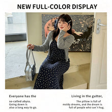 Dark Gray Size XL (Recommended 65-75kg / 143.3-165.3lbs) | Plus Size Casual Dress Set | Halloween Daily Chic Gift | Hip-Covering Long Sleeve Cardigan Floral Slip Dress