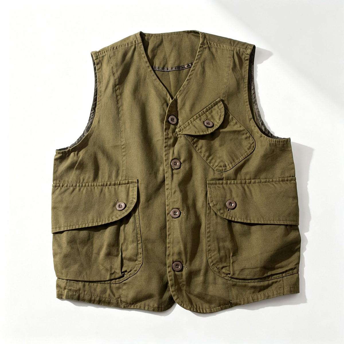Green Size L | Mountain Style Cargo Vest | Halloween Outdoor Casual Gift | Unisex Relaxed Fit Multi-Pocket Sleeveless Jacket