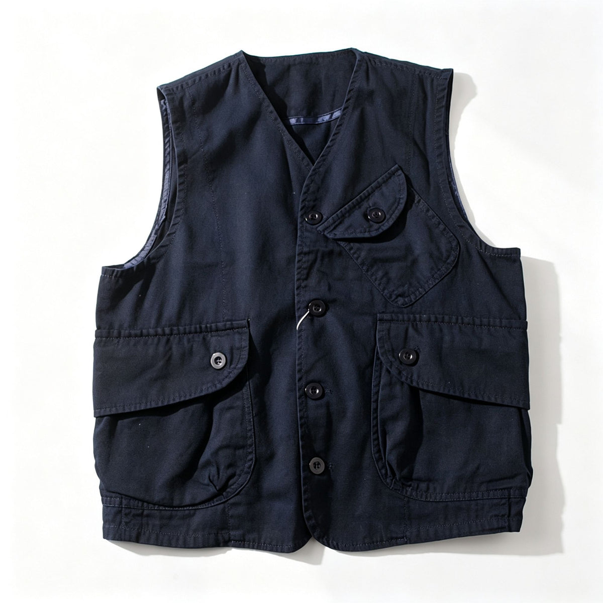 Navy Size 2XL | Plus Size Commuter Vest | Halloween Office Curvy Gift | Unisex Oversized Loose Multi-Pocket Cargo Vest