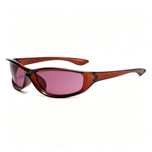 Brown Frame Pink Lens | Y2K Sweet Cool Biker Sunglasses | Halloween Pink Y2K Outfit Gift | UV Blocking Cute Edgy Beach Photo Sun Glasses