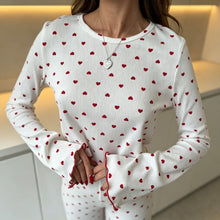 Pink Cherry Size XL | Plus Size Pink Cherry Loungewear | Halloween Roomy Sweet Gift | Roomy Flared Sleeve Long Pants Women's Homewear Set