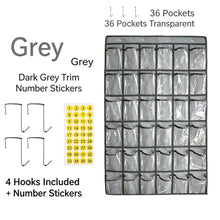 Gray 36 Pockets | Labeled Hanging Storage Bag | Halloween Office Daily Organizer Gift | All-Match Multi-Pocket for Phone Cards Calculator