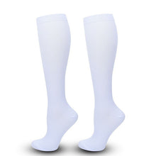Flat Panel White Compression Calf Socks Size S/M (35-38) | Halloween Simple Slim Gift | Flat White Calf Support Socks for Jogging & Everyday Use