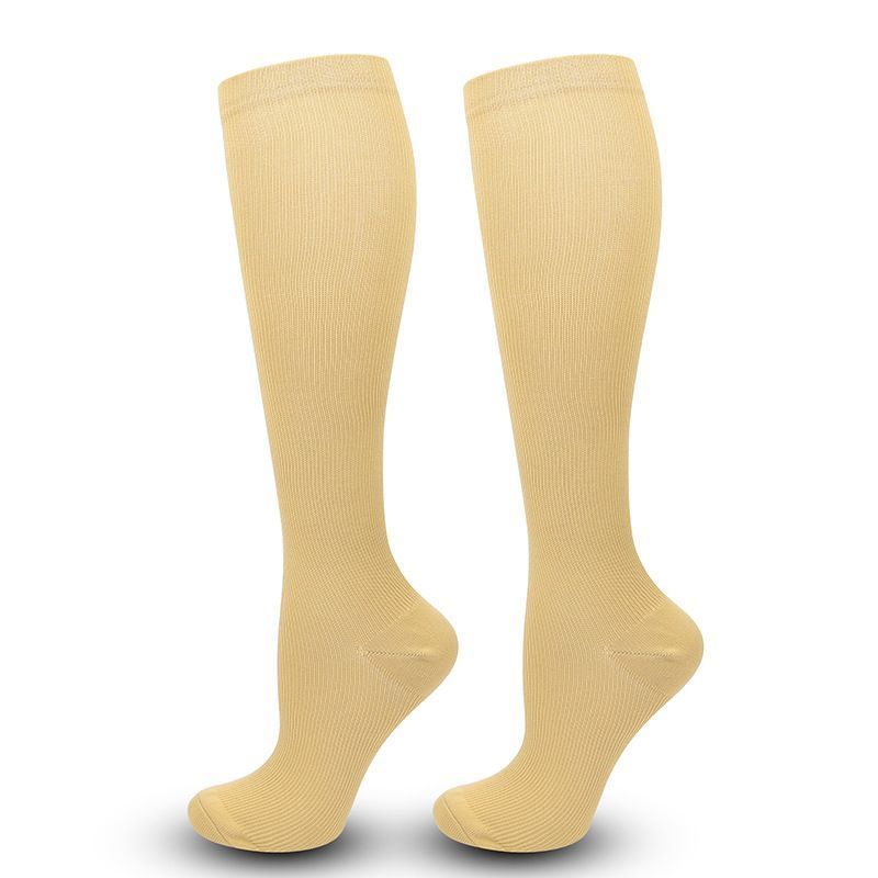 Flat Panel Nude Compression Calf Socks Size XXL (43-46) | Halloween Discreet Plus Gift | Wide Calf Flat Nude Compression Socks for Big Size Daily Wear