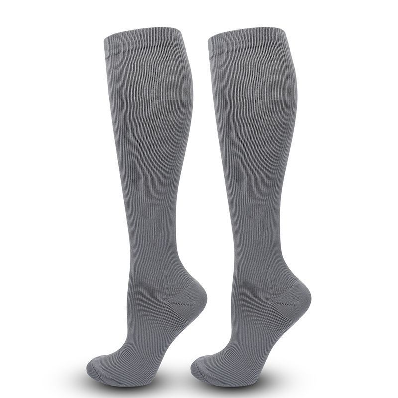 Flat Panel Gray Compression Calf Socks Size XXL (43-46) | Halloween Wide Calf Neutral Gift | Plus Size Flat Gray Compression Socks for Big Calves Use