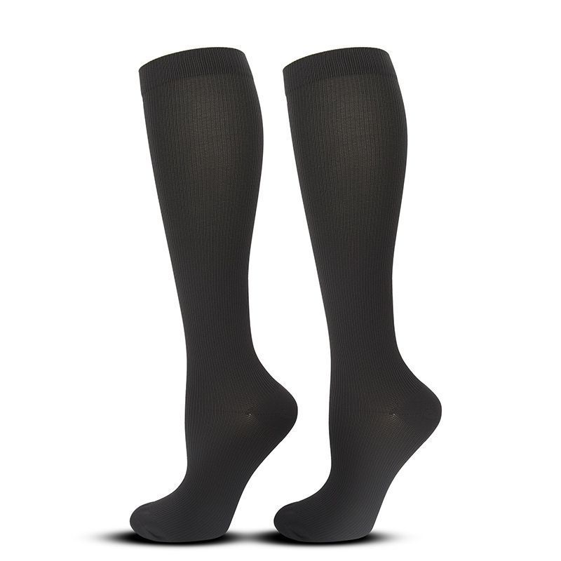 Flat Panel Dark Gray Compression Calf Socks Size S/M (35-38) | Halloween Sleek Durable Gift | Slim Dark Gray Calf Support Socks for Running & Work