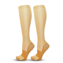 Two-Tone Nude Compression Calf Socks Size S/M (35-38) | Halloween Natural Chic Gift | Slim Two-Tone Nude Calf Support Socks for Travel Commute