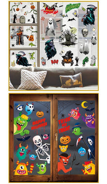2Sets W09 Halloween Static Window Stickers (9 Sheets Per Set)