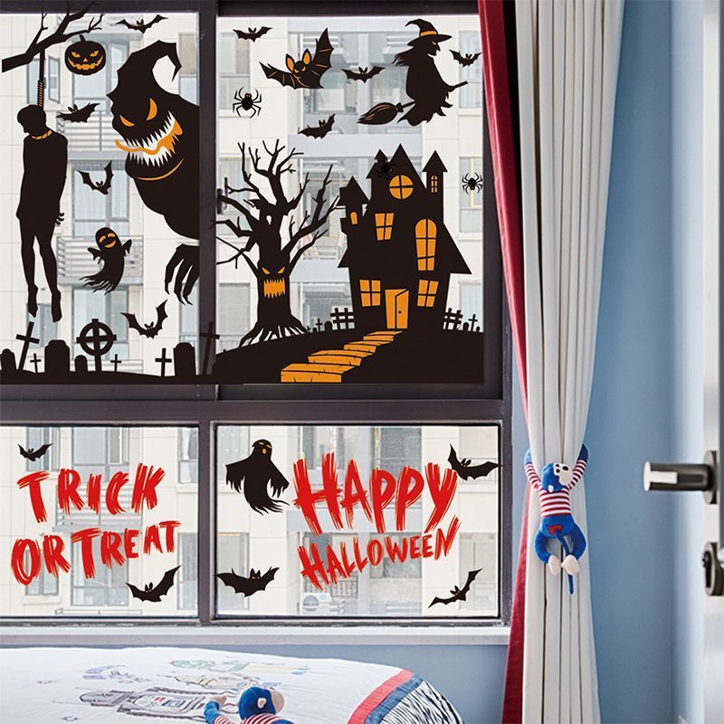 2Sets W12 Halloween Static Window Stickers (9 Sheets Per Set)