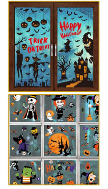 2Sets W03 Halloween Static Window Stickers (9 Sheets Per Set)