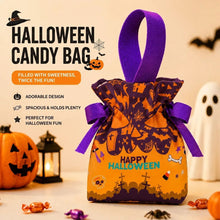 8Pcs Orange Halloween Pumpkin Drawstring Bags
