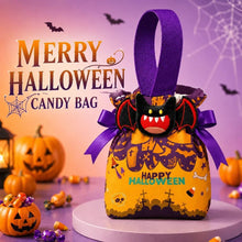 8Pcs Orange Halloween Pumpkin Drawstring Bags