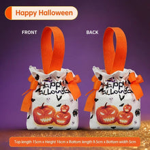 8Pcs Black Halloween Pumpkin Drawstring Bags