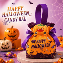 8Pcs Black Halloween Pumpkin Drawstring Bags