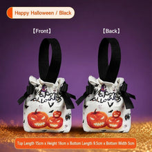 8Pcs Orange Background Ghost Spider Halloween Drawstring Bags With Bat Doll