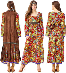 60s costume women, hippie women's dress set, 70s disco halloween outfits, hippie clothing women's costume, 60s clothing accessories M