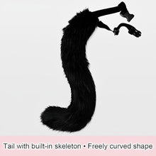 Grey Fox Tail & Cat Ears Costume Set with Gloves for Halloween Cosplay grey