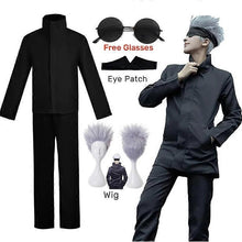 Anime Jujutsu Kaisen Gojo Satoru Cosplay Costume Eyepatch Wig Glasses Outfit Halloween Costumes for Men - Perfect Wig B Only S-max Wig B Only S