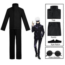 Anime Jujutsu Kaisen Gojo Satoru Cosplay Costume Eyepatch Wig Glasses Outfit Halloween Costumes for Men - Perfect Wig B Only S-max Wig B Only S