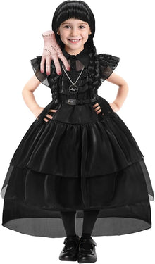 Black Cosplay Costume for Girls, Halloween Costume for Kids, Role Play Costume with Accessories, Multiple Sizes Available 130cm
