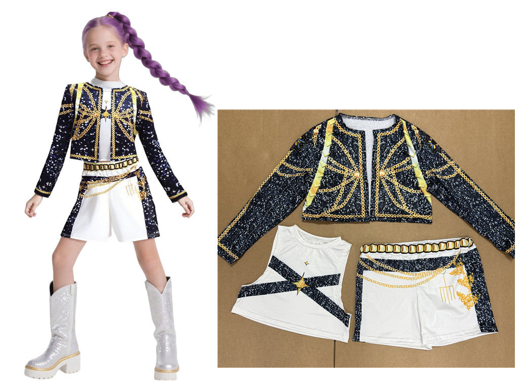 2025 Demon Hunter K-Pop Costume | Halloween Costume for Girls Cosplay 140cm_yux 140cm