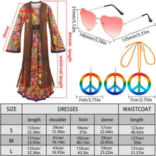 60s costume women, hippie women's dress set, 70s disco halloween outfits, hippie clothing women's costume, 60s clothing accessories M