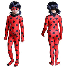 Bimirth Kids Girls Ladybug Cosplay Set Halloween Party Jumpsuit Costume with Blindfold, Wig, Bag 140 (130-140cm)_tfrf 140 (130-140cm)