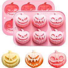 6 Cavity Halloween Pumpkin Silicone Mold 6X