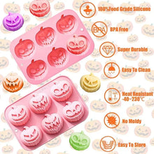 6 Cavity Halloween Pumpkin Silicone Mold 6X