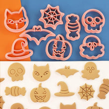 8 Pack Halloween Cookie Cutters with 3D Ghost Stamps Style F