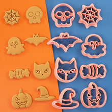 8 Pack Halloween Cookie Cutters with 3D Ghost Stamps Style F
