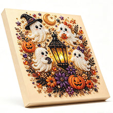 Halloween Ghost Diamond Painting Art 20x20cm - Rhinestone & Pearl Decor