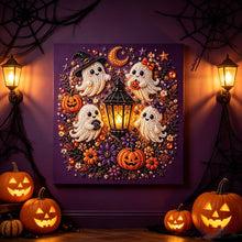 Halloween Ghost Diamond Painting Art 20x20cm - Rhinestone & Pearl Decor