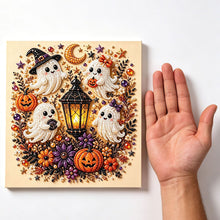 Halloween Ghost Diamond Painting Art 20x20cm - Rhinestone & Pearl Decor
